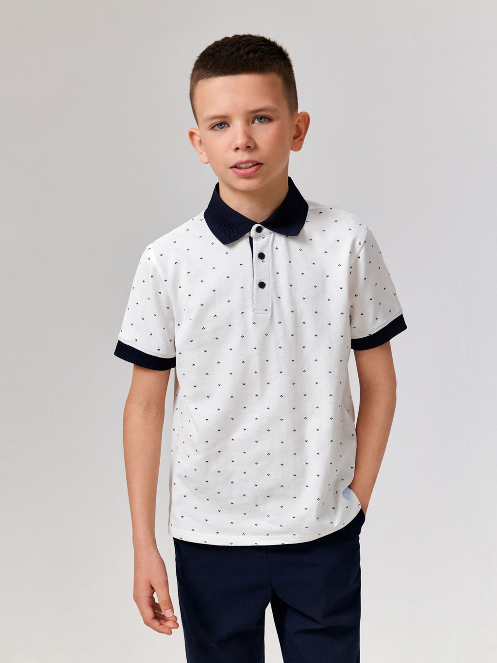 ACOOLA / Сорочка-поло верхняя для мальчиков Fakir белый принт  фото 7