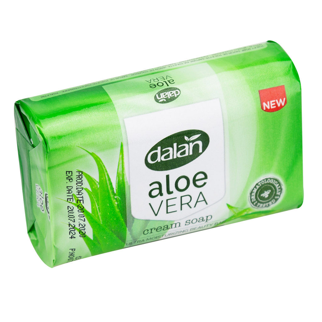Цена за 6 шт. Мыло-крем туалетное твердое Dalan 125г, Алое Вера (Турция)  фото 2