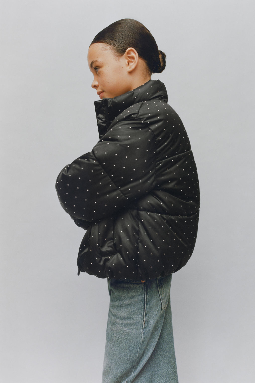 RHINESTONE-DETAIL PUFFER JACKET - Zara фото 9