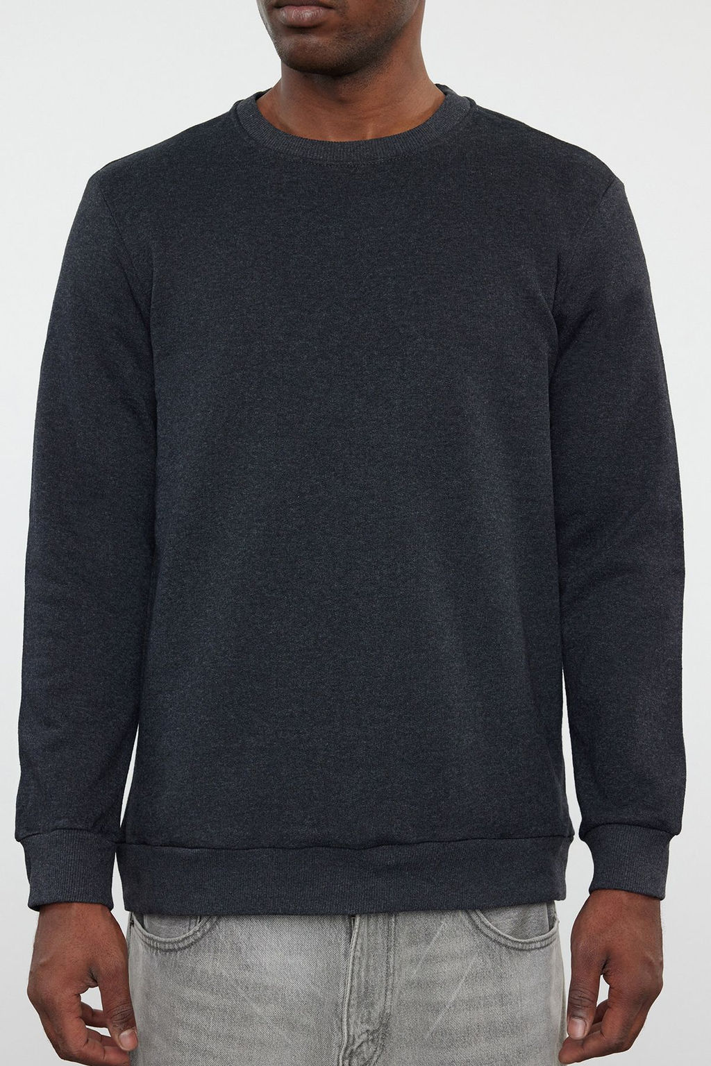 TRENDYOL MAN Siyah Regular/Normal Kesim Ici Polar/S?cak Tutan Sweatshirt TMNAW21SW1208 - Trendyolmilla фото 4