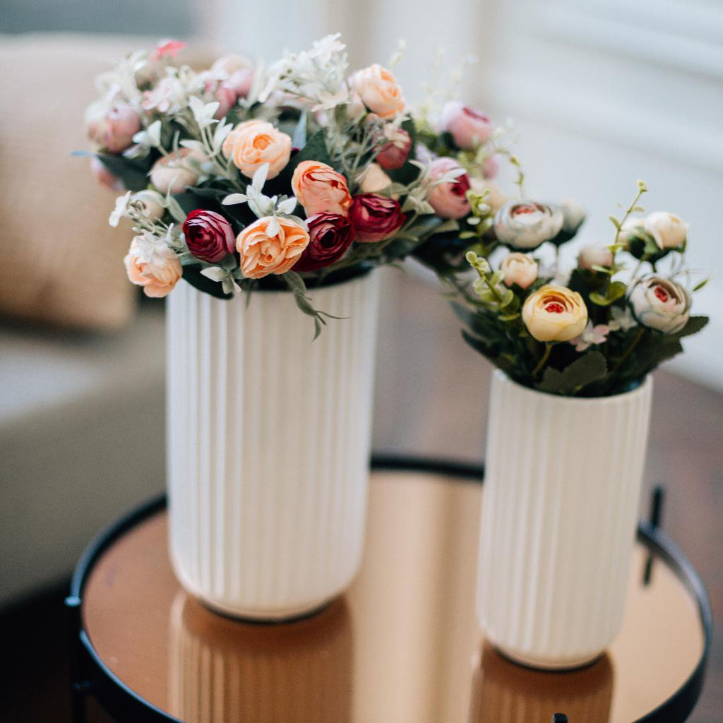 Декоративная ваза Рельеф, 9,5х9,5х18 см, белый Cha7-M - Вещицы фото 5