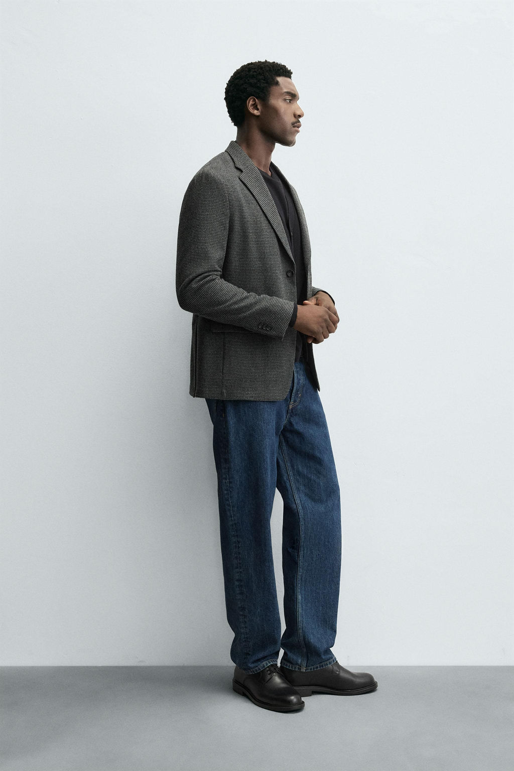 HOUNDSTOOTH TEXTURED BLAZER - Zara фото 4