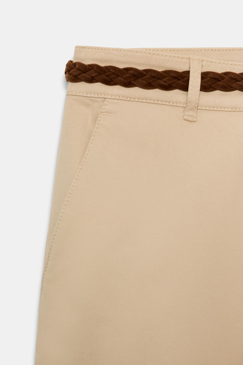 PANTAL?N CHINO CINTUR?N TRENZADO / Camel claro - Zara фото 7