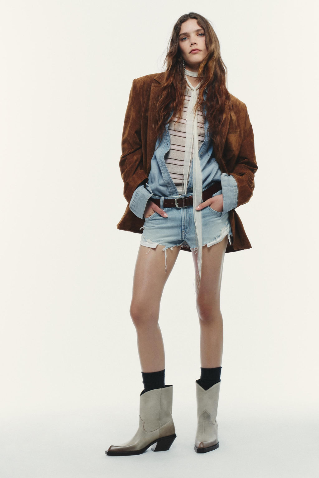 LEATHER COWBOY ANKLE BOOTS