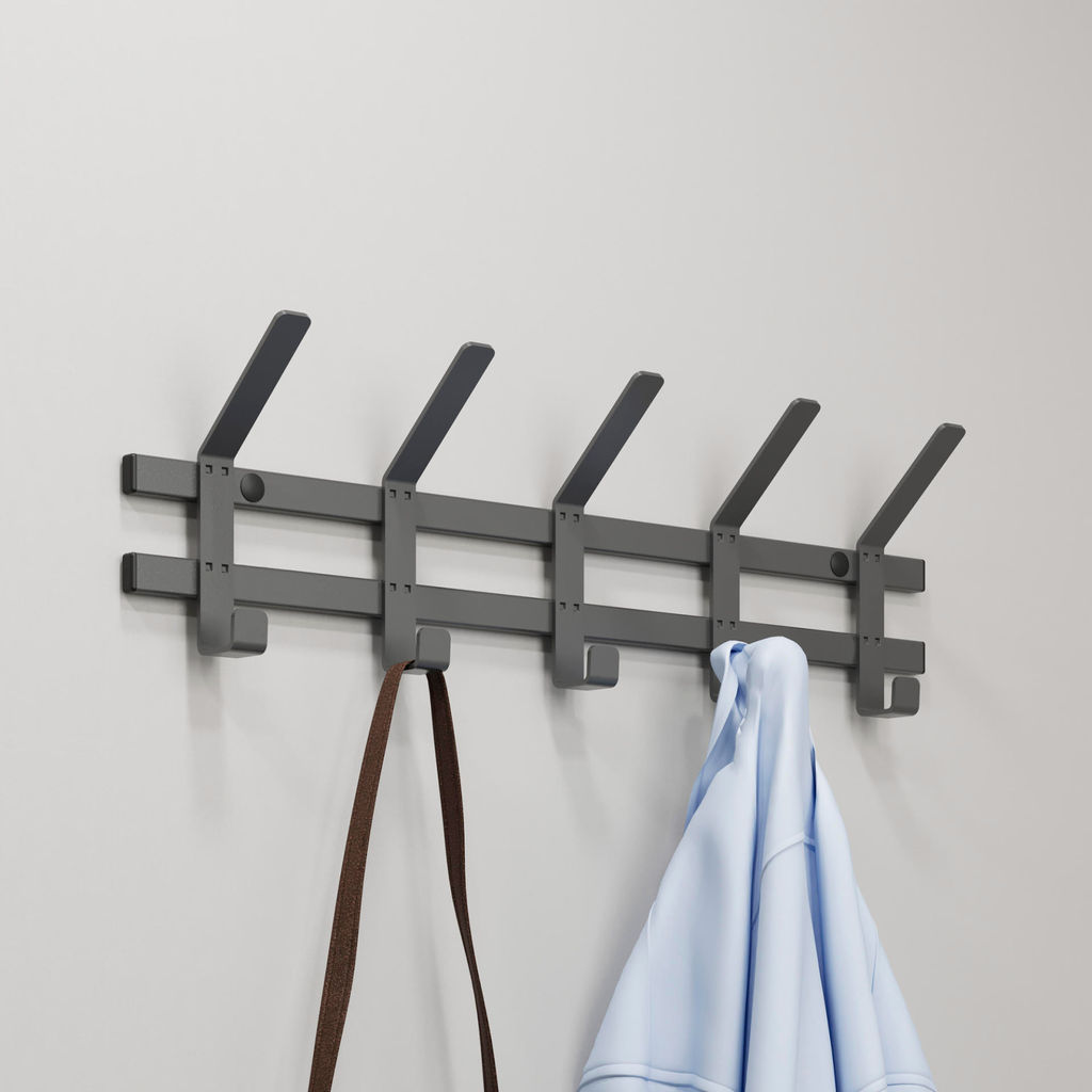 Вешалка настенная металл. "Торонто 5" графит
