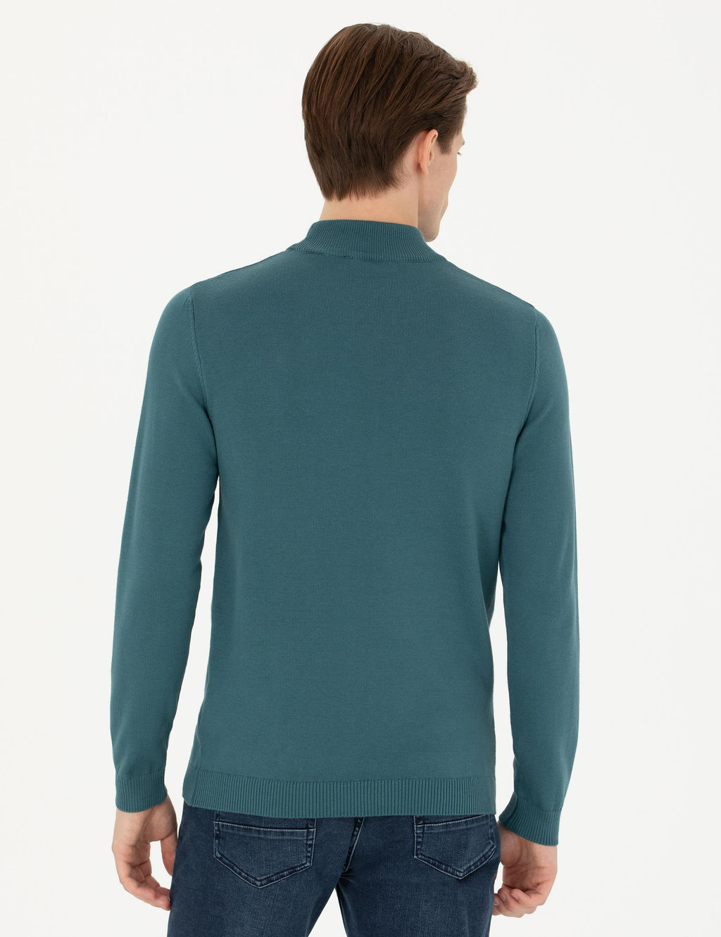 Базовый трикотажный свитер приталенного кроя Petrol Half Fisherman - Cacharel фото 5