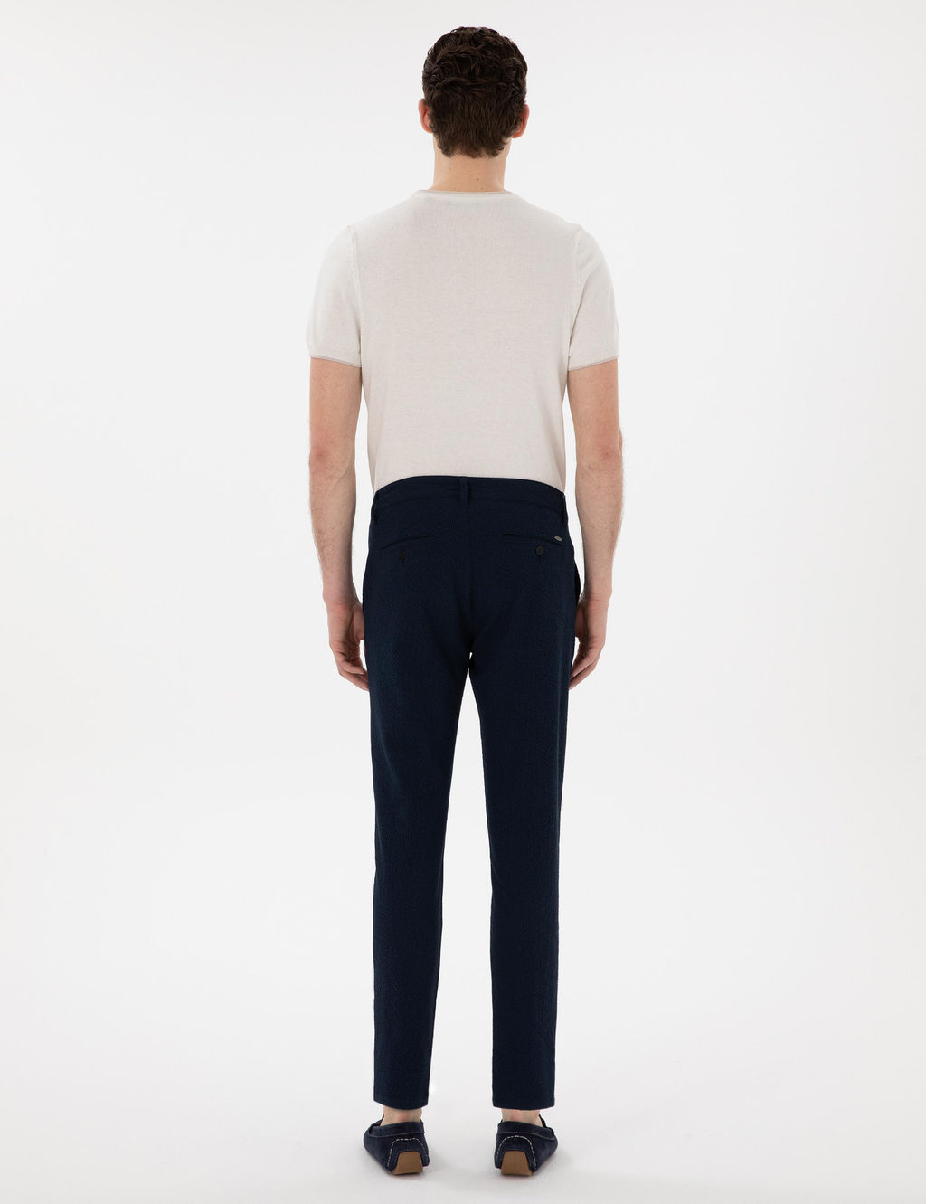 Lacivert Slim Fit Gofre Yazl_k Kanvas Pantolon - Pierre cardin фото 4