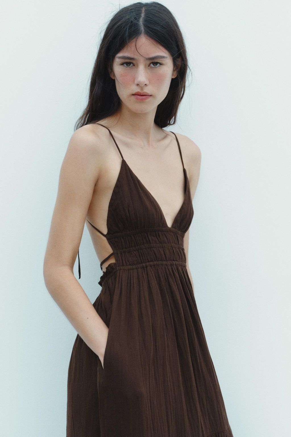 GAUZE MIDI DRESS - Zara фото 2