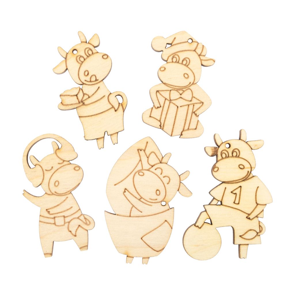 Заготовка для декорирования Mr. Carving ВД-909 Мини-набор Бычки фанера 0.3 см СК/Распродажа