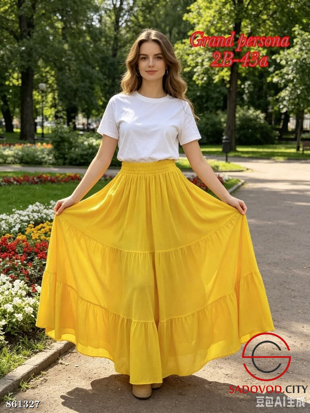 Женская длинная юбка на резинке - Fiona фото 2