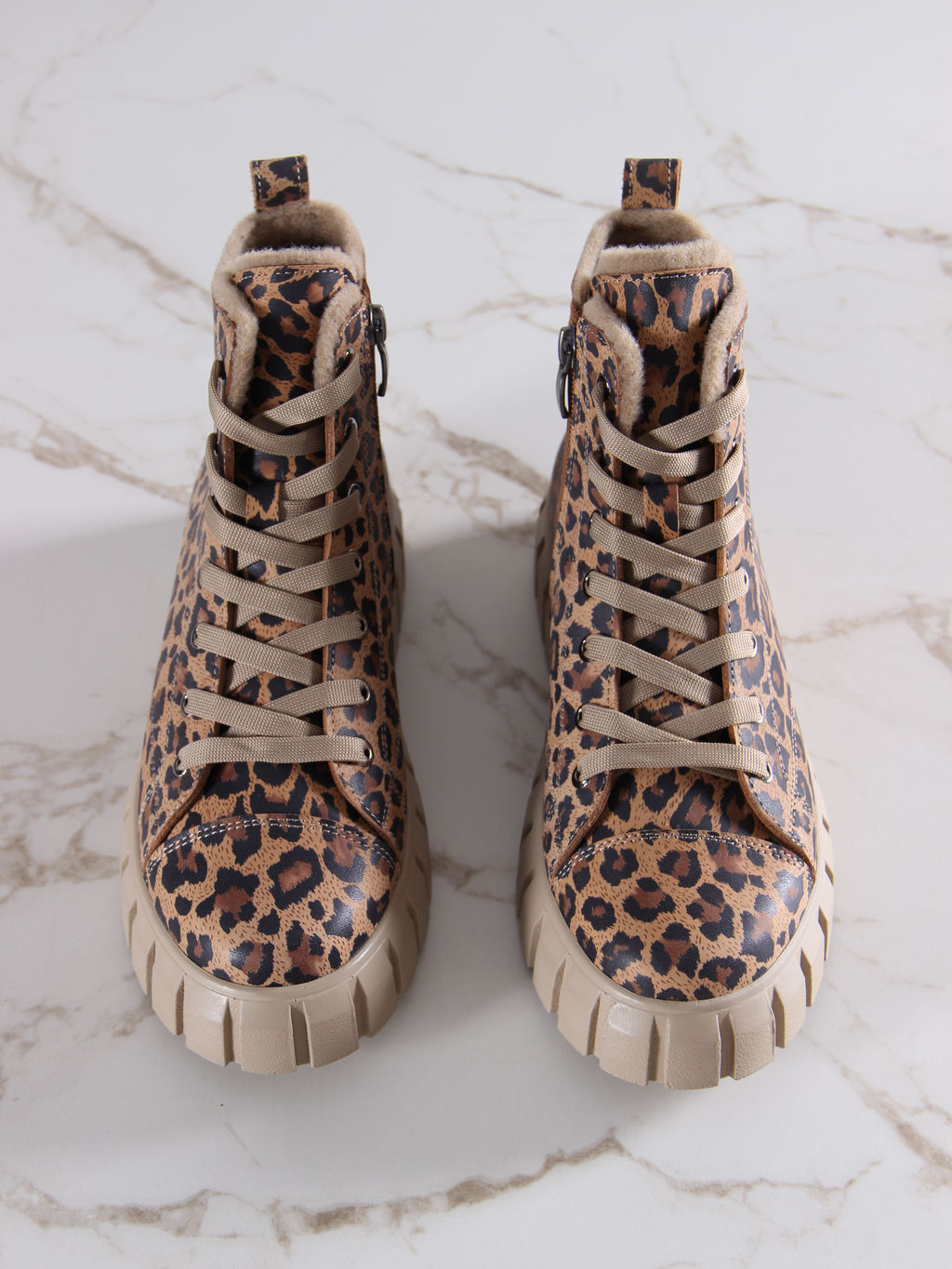 Ботинки 217.91505be.Коричневый леопард/мех