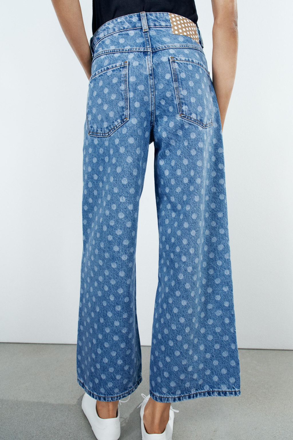 JEANS Z1975 CULOTTE TIRO ALTO LUNARES / Azul medio - Zara фото 6