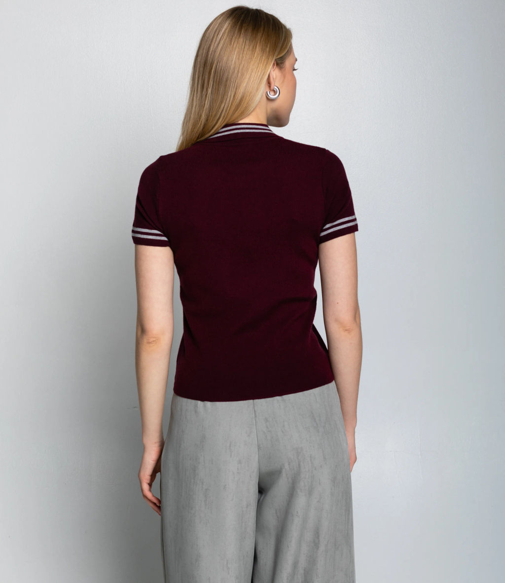 Футболка #КТ8168, тёмно-бордовый