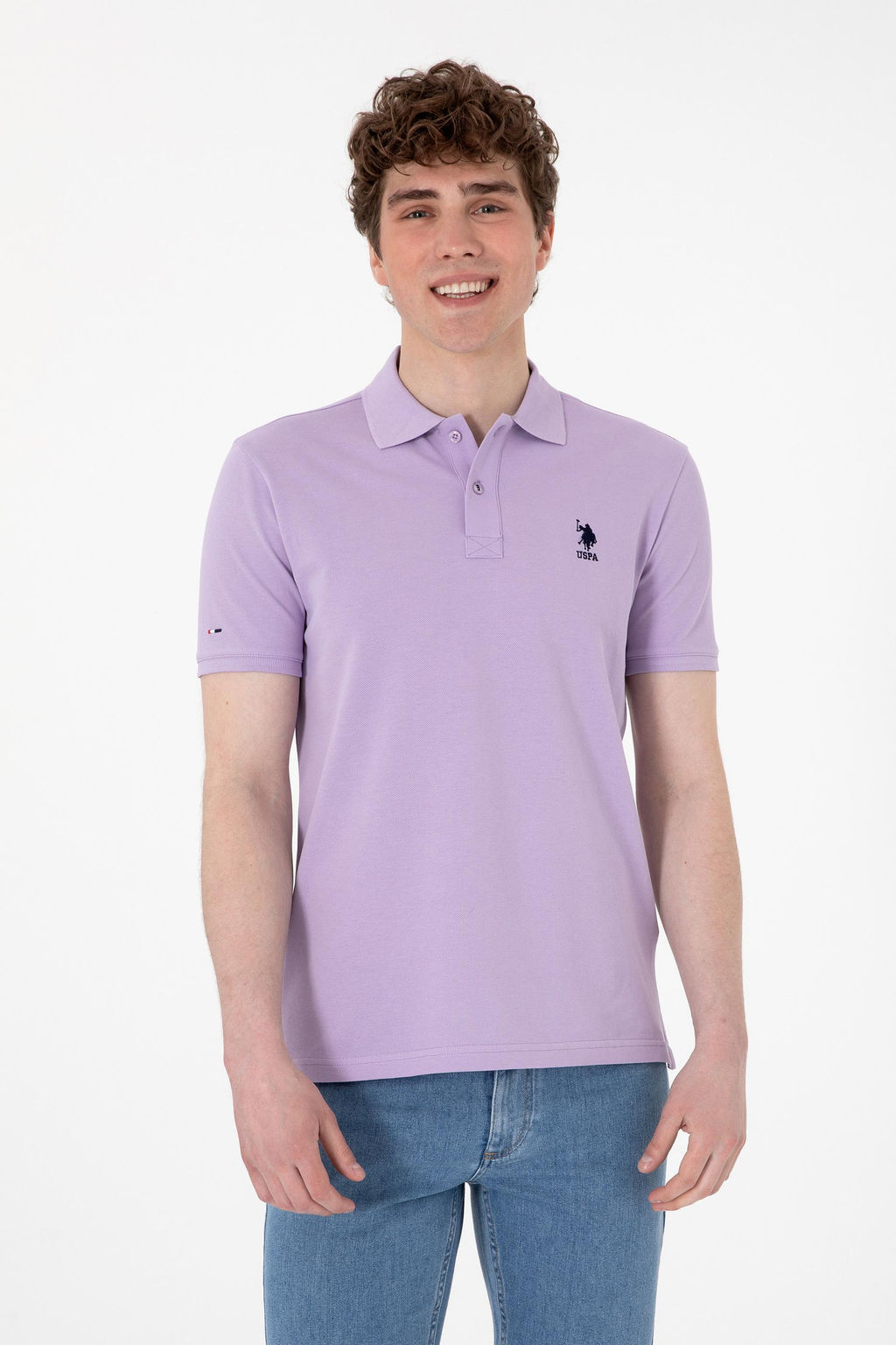 Erkek Slim Fit Polo Yaka Lila Basic Ti__rt Sepette S_rpriz _ndirim - U.s. polo assn фото 8