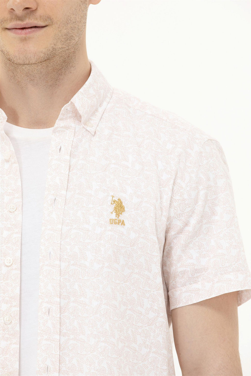 Мужская рубашка Camel с коротким рукавом - U.s. polo assn фото 14