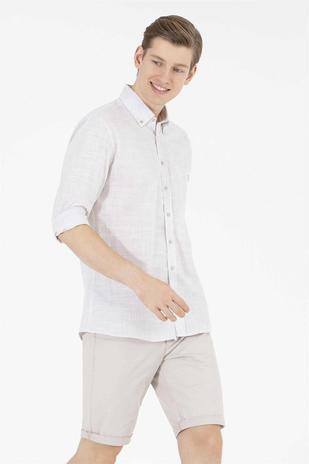 U. S. Polo Assn Мужская рубашка с длинным рукавом Stone - U.s. polo assn фото 8
