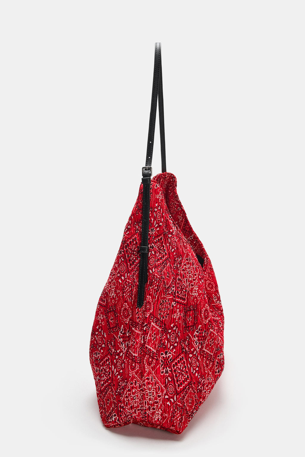 BOLSO SHOPPER TEJIDO / Rojo - Zara фото 4
