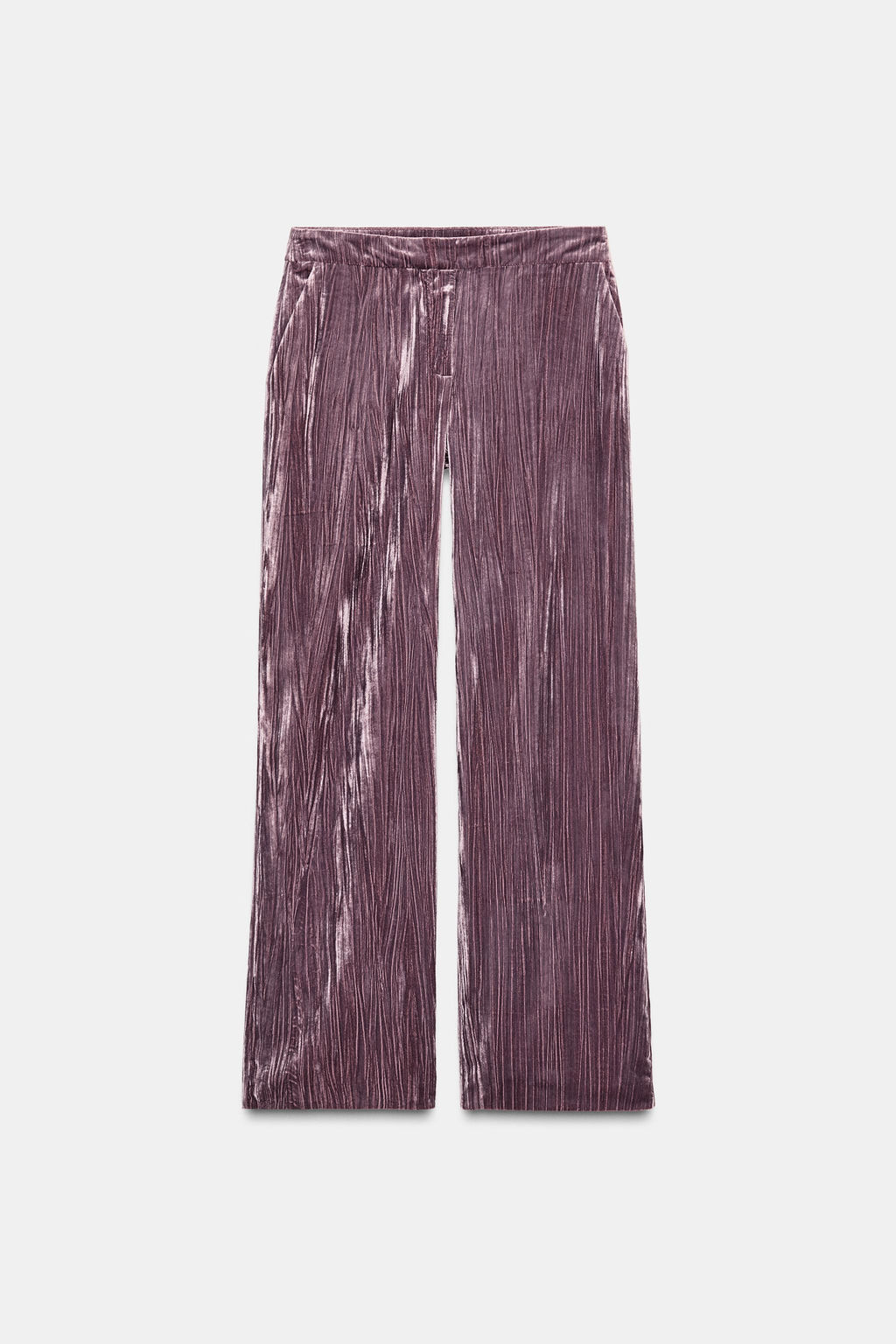 WIDE-LEG VELVET TROUSERS - Zara фото 8