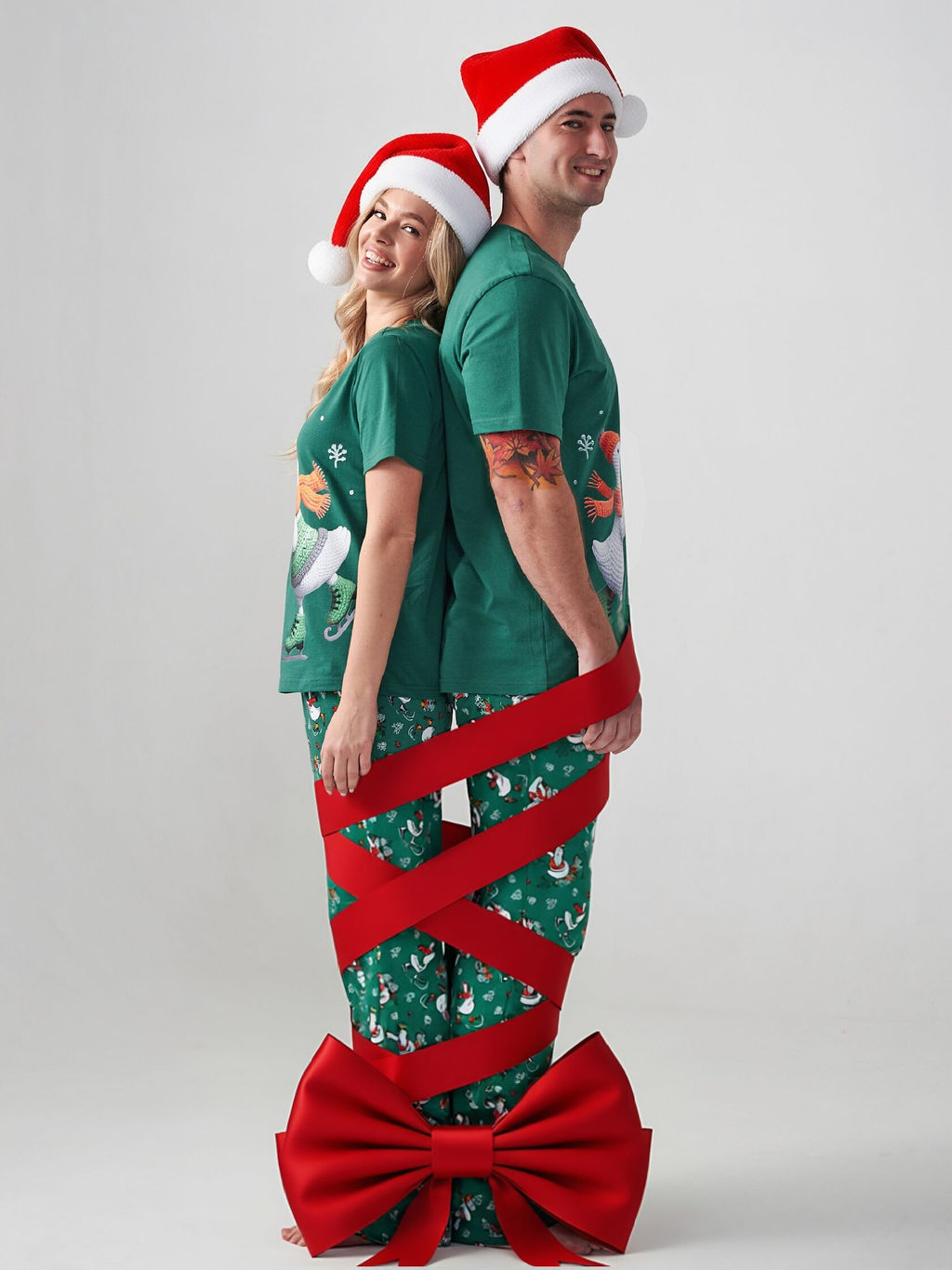 Пижама парная женская 100% хлопок Зимние забавы