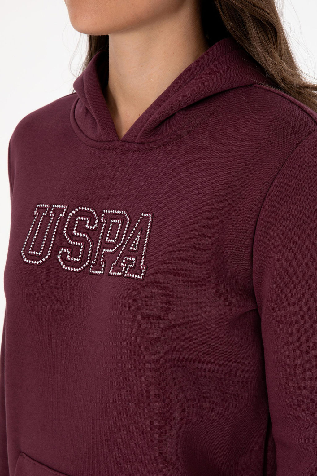 Kad_n Bordo _ardonlu Kap__onlu Basic Sweatshirt - U.s. polo assn фото 7