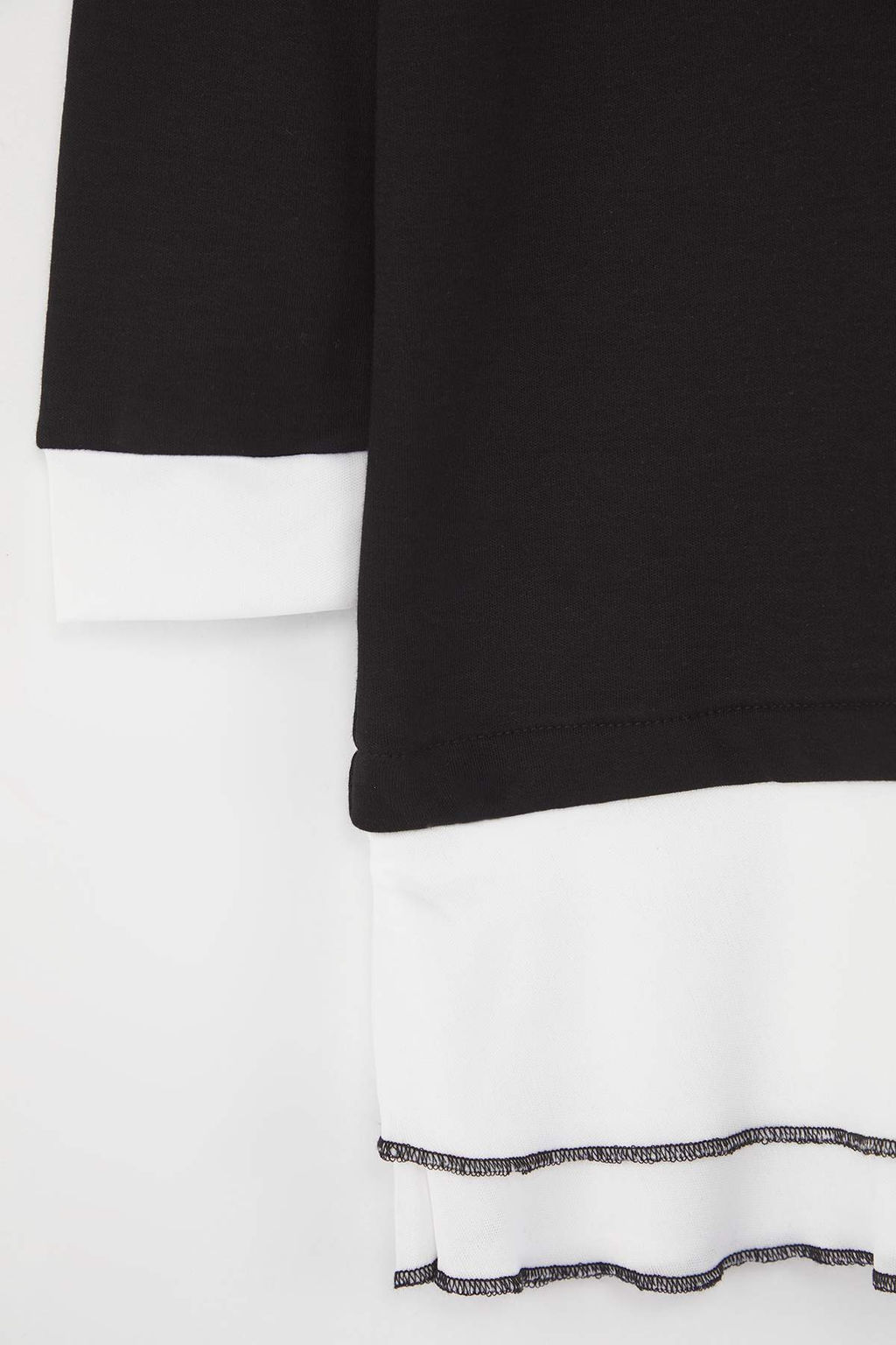 Siyah 100% Pamuk Duz/Basic Gomlek Yaka A-line Orme K?z Cocuk Elbise TKDAW26EL00003 - Trendyolmilla фото 3