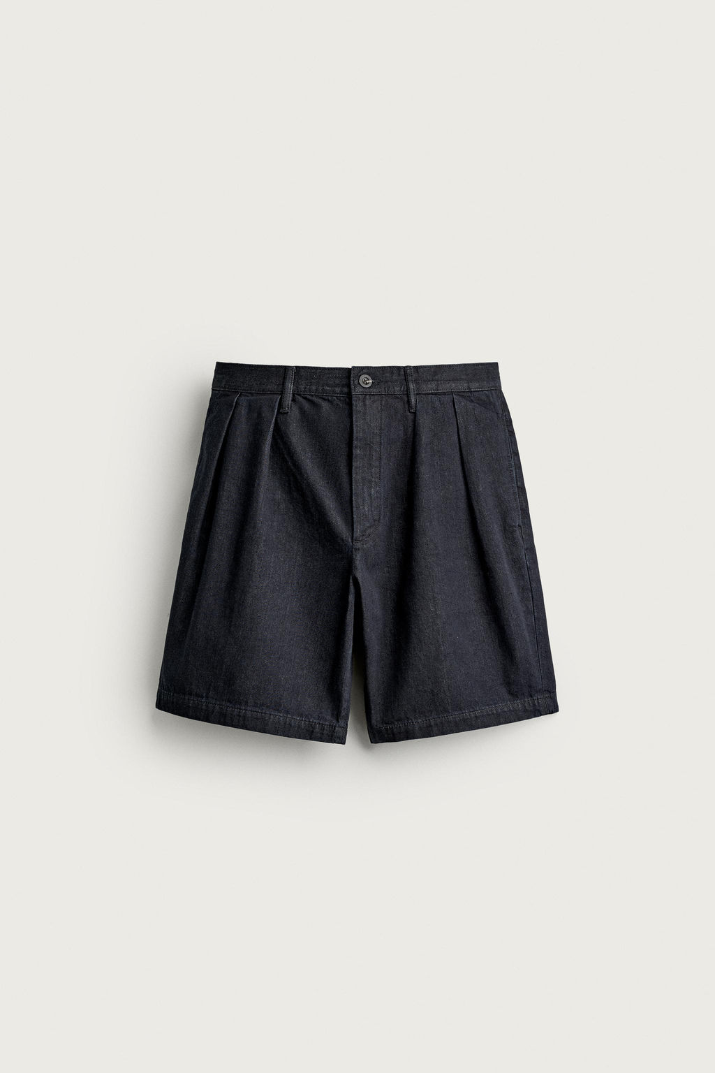BERMUDA CHINO DENIM RELAXED FIT PLIEGUES / ?ndigo - Zara фото 6