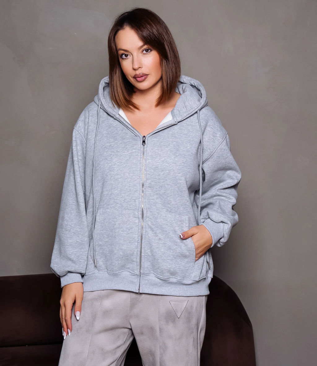 Толстовка #КТ900 (1), серый меланж