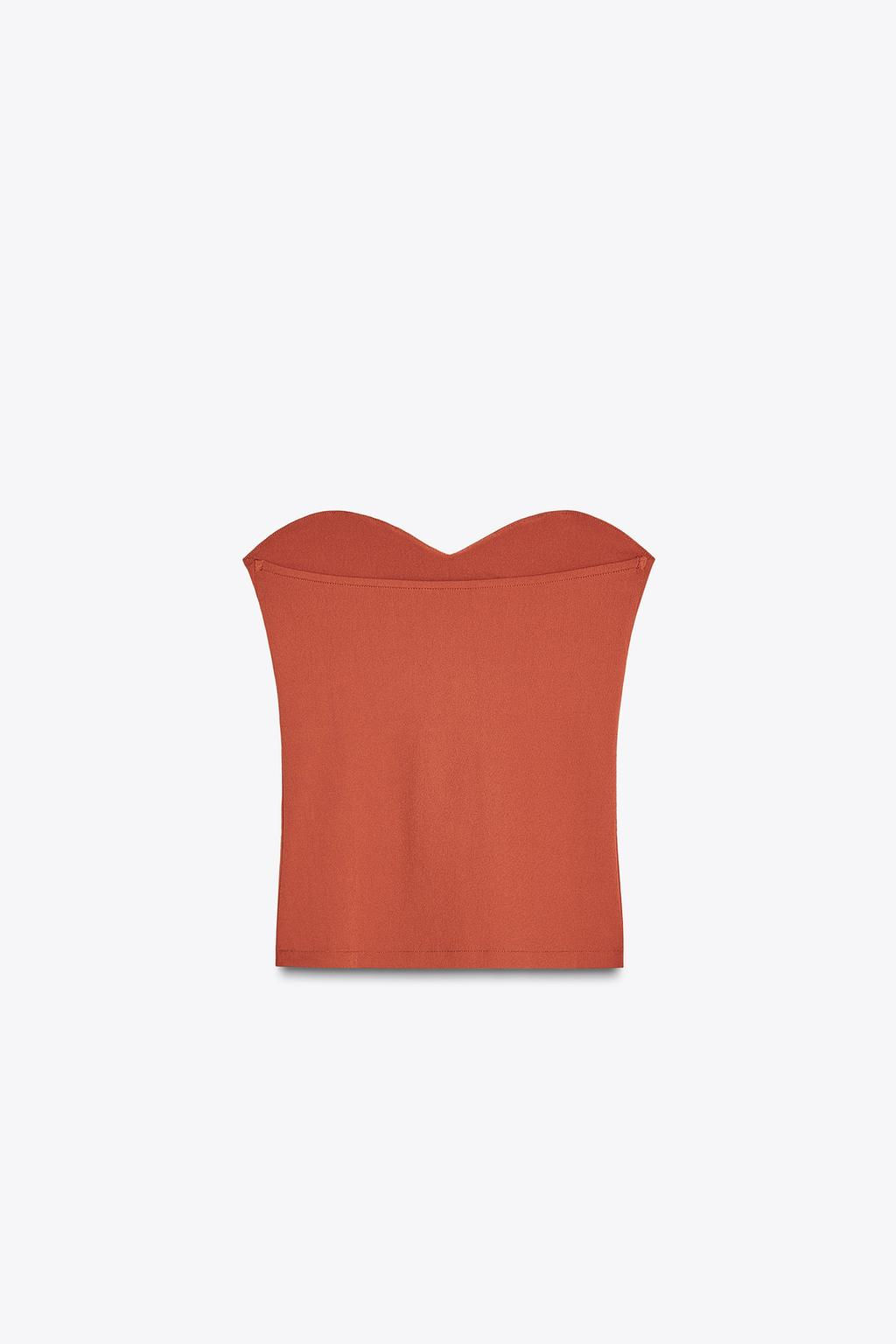 TEXTURED BANDEAU TOP - Zara фото 23