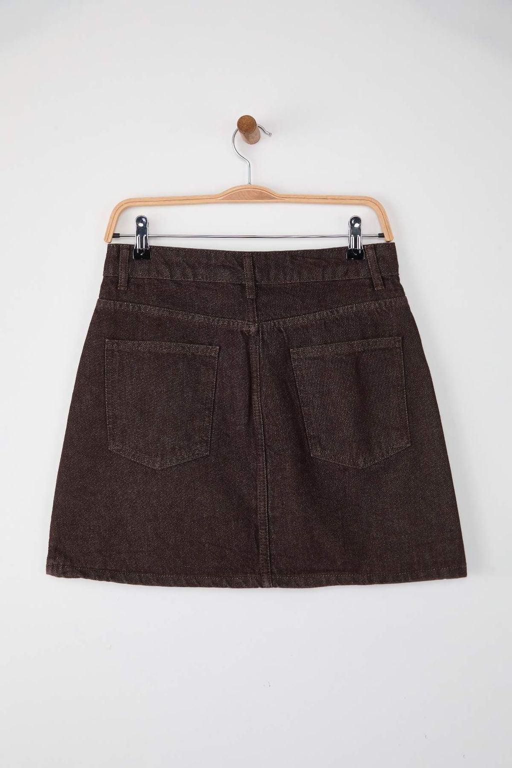 Kahverengi Mini Basic Denim Etek TWOAW26ET00049