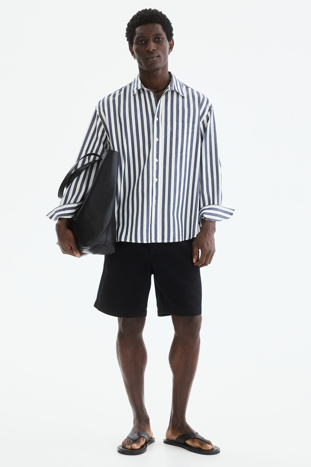 Pantal?n corto en mezcla de lino Relaxed Fit - H&m фото 5