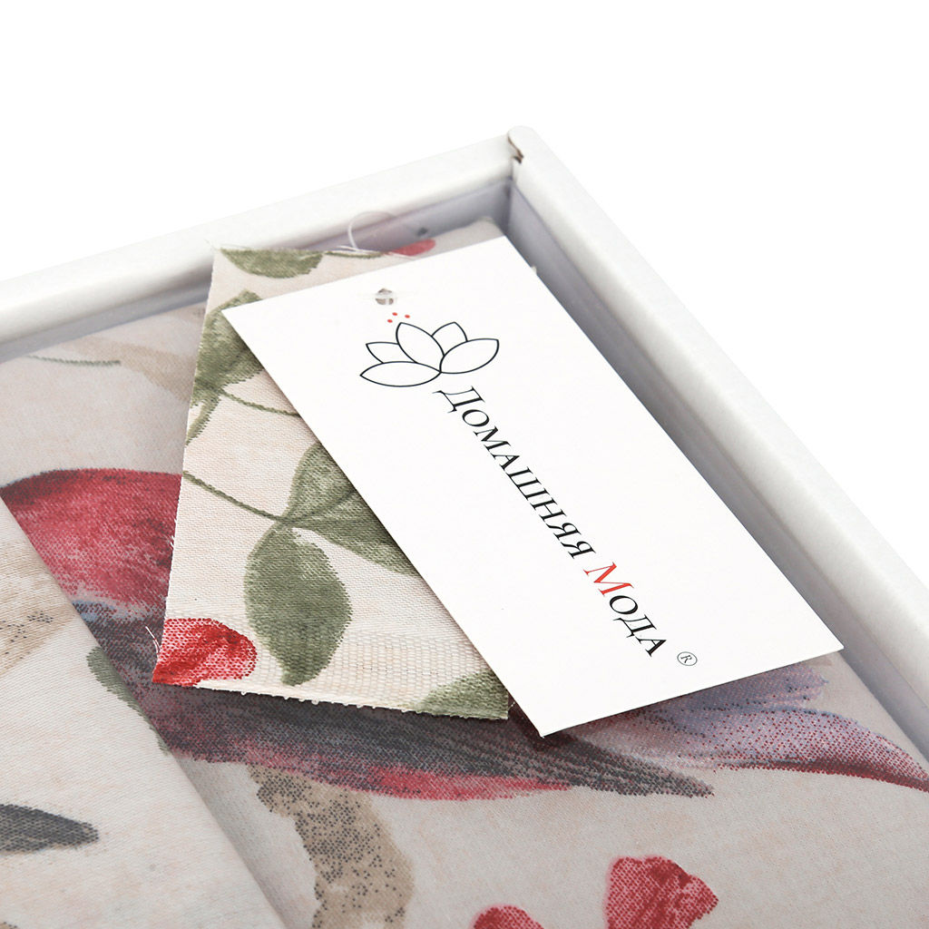 Постельное белье, комплект 1,5 спальный Райские птицы 4 предмета: пододеяльник 145х215см, простыня 150х220см, 2 наволочки 70х70см с клапаном-запахом, сатин 108г/м2, хлопок 100%, подарочная коробка 50х36,5х7см с ПВХ вставкой 47х34х5см (200мк), Дома - Домашняя мода фото 4