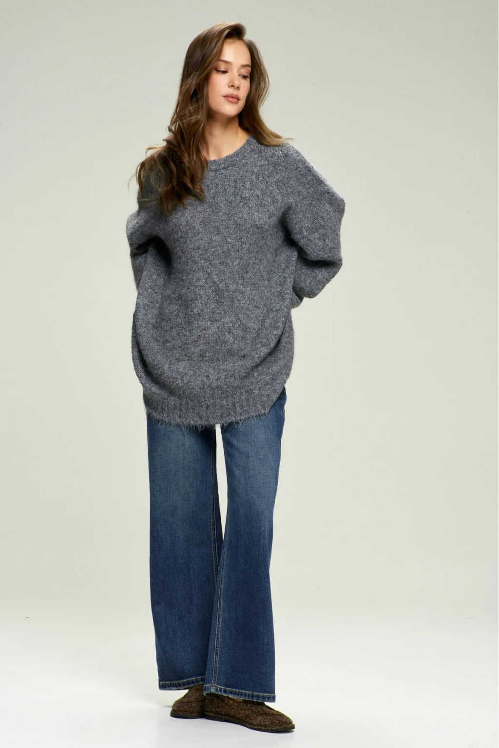 Джемпер Oversized из смесовой шерсти Grey