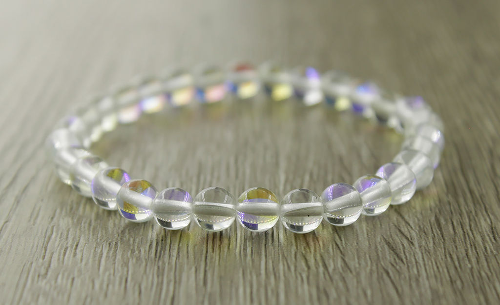 Опал белый (имитация) 6мм, браслет Классика длина 17см - Agat77 фото 2