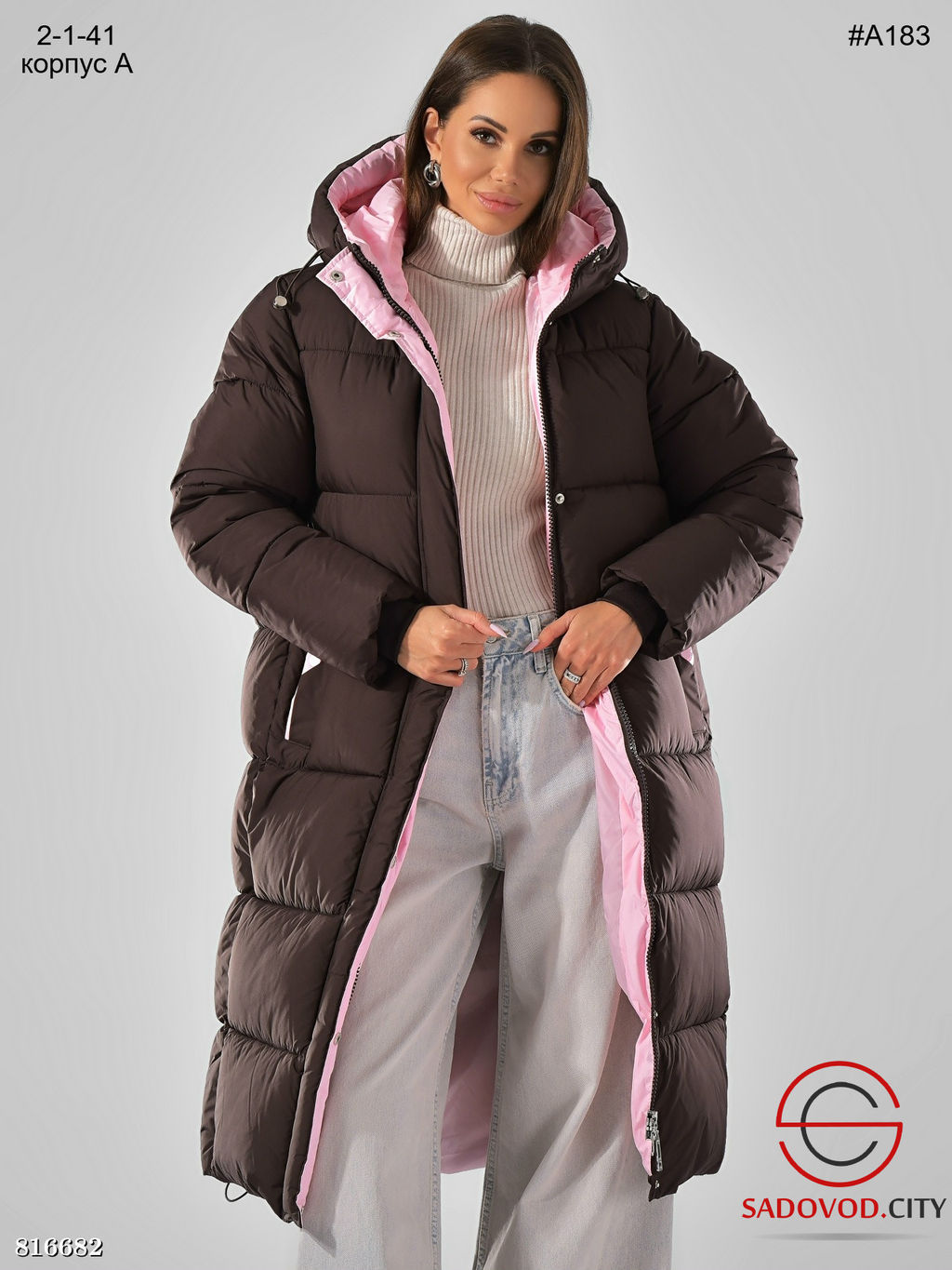 Зимняя женская длинная куртка с капюшоном - Bruno фото 2