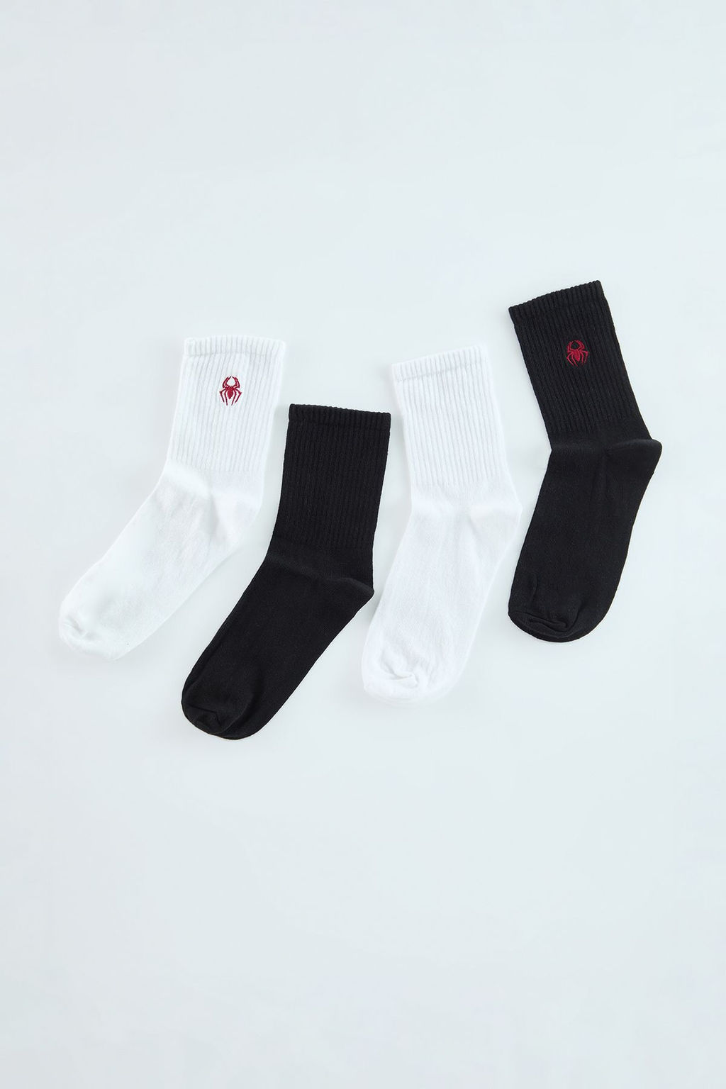 TRENDYOL MAN Siyah-Ekru Unisex 4lu Pamuklu Nak?sl? ve Duz Kar?s?k Kolej-Tenis-Orta Boy Corap TMNAW25CO00003 - Trendyolmilla фото 2