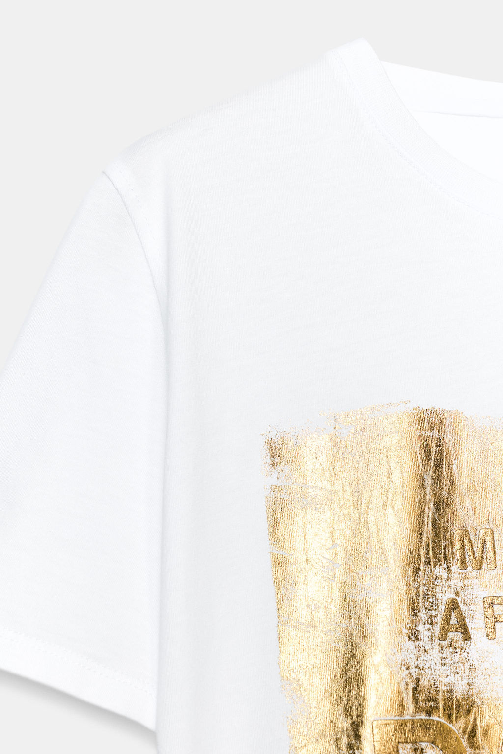 CAMISETA METALIZADA MANGA CORTA / Dorado