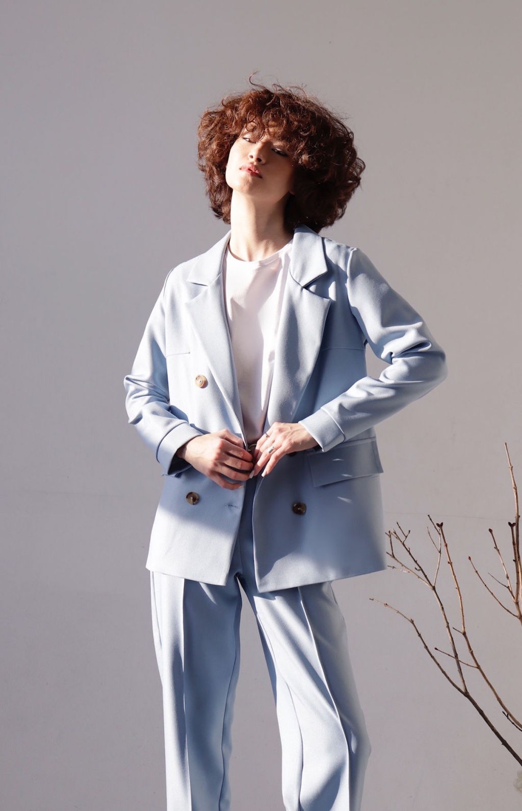 Жакет двубортный голубой - Martichelli фото 16