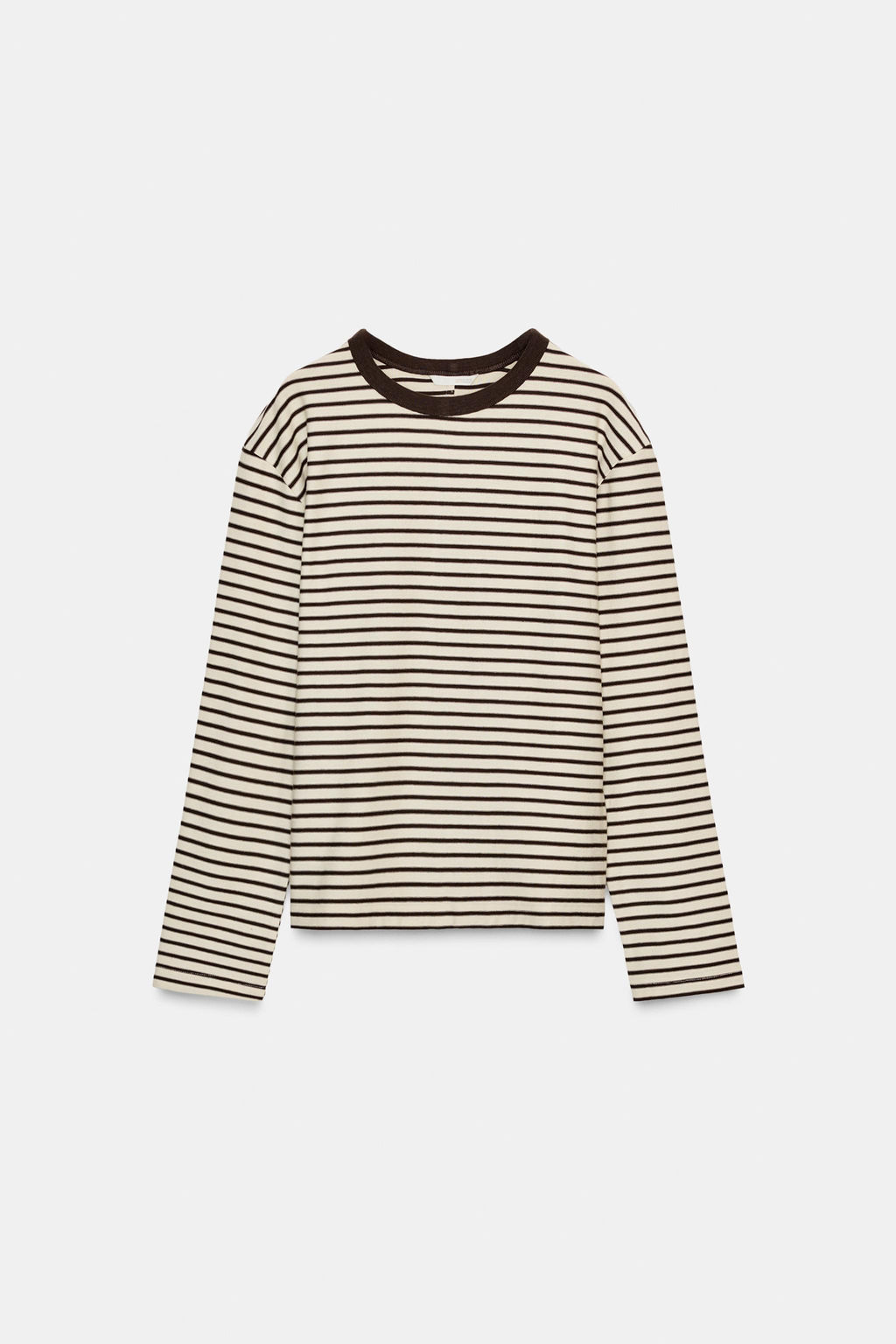 CAMISETA RAYAS MANGA LARGA / Rayas marrones - Zara фото 6