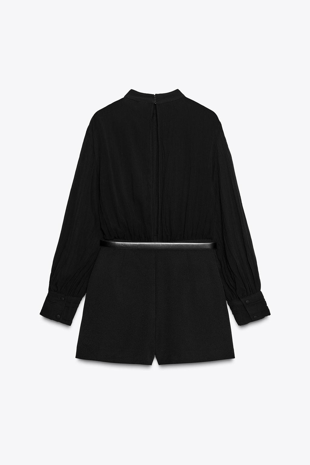 SEMI-SHEER COMBINED BELTED JUMPSUIT - Zara фото 7