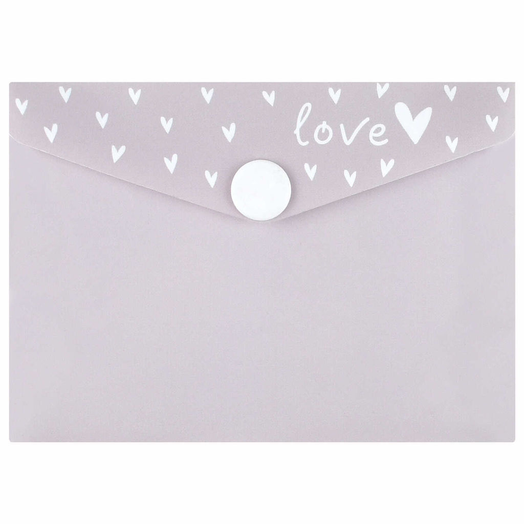 Папка для карт и визиток пластиковая Феникс+, арт. 72231/ 12 СЕРДЕЧКО НА БЕЖЕВОМ (полипропилен, 10.5х7.4 см, 1 отделение (-я), кнопка, УФ-печать)