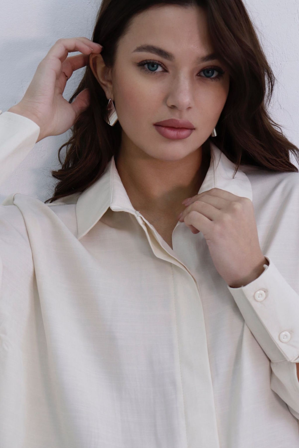Базовая удлинённая рубашка свободного силуэта - Martichelli фото 111