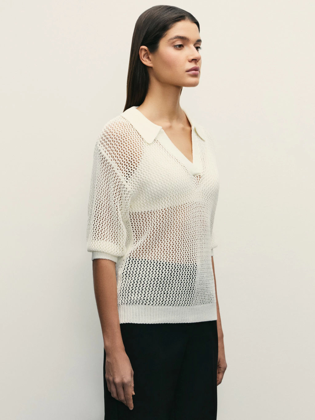 Вязаный джемпер-поло / Zarina  фото 4