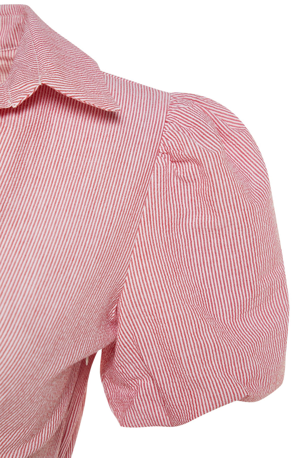 Pembe Cizgili Kruvaze Yaka Midi Dokuma Elbise TWOSS23EL02233