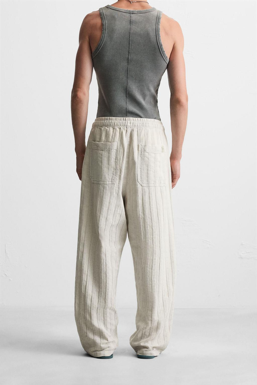 RELAXED FIT JACQUARD TROUSERS - Zara фото 13