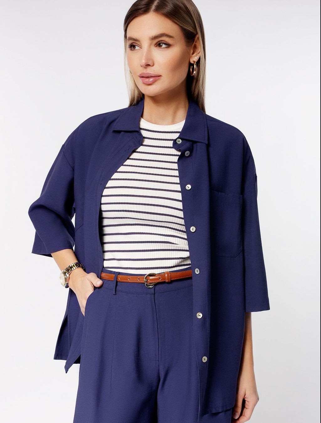 VILATTE / Свободная блузка из плотного лиоцелла фото 15