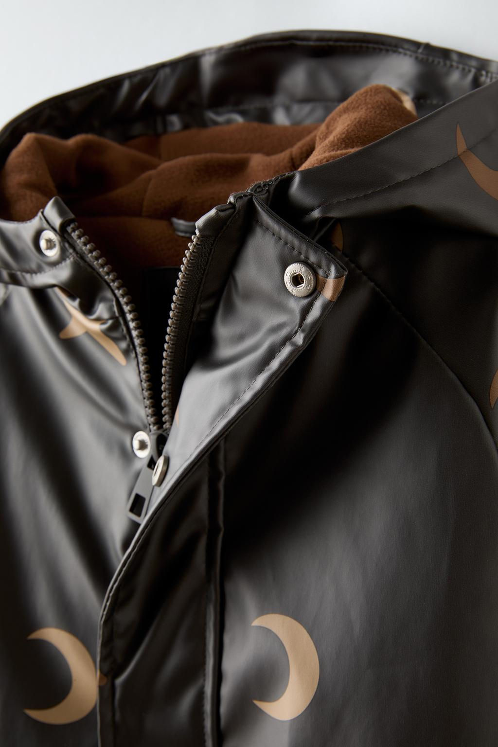 WATER-REPELLENT LINED MOON PRINT RAINCOAT - Zara фото 4