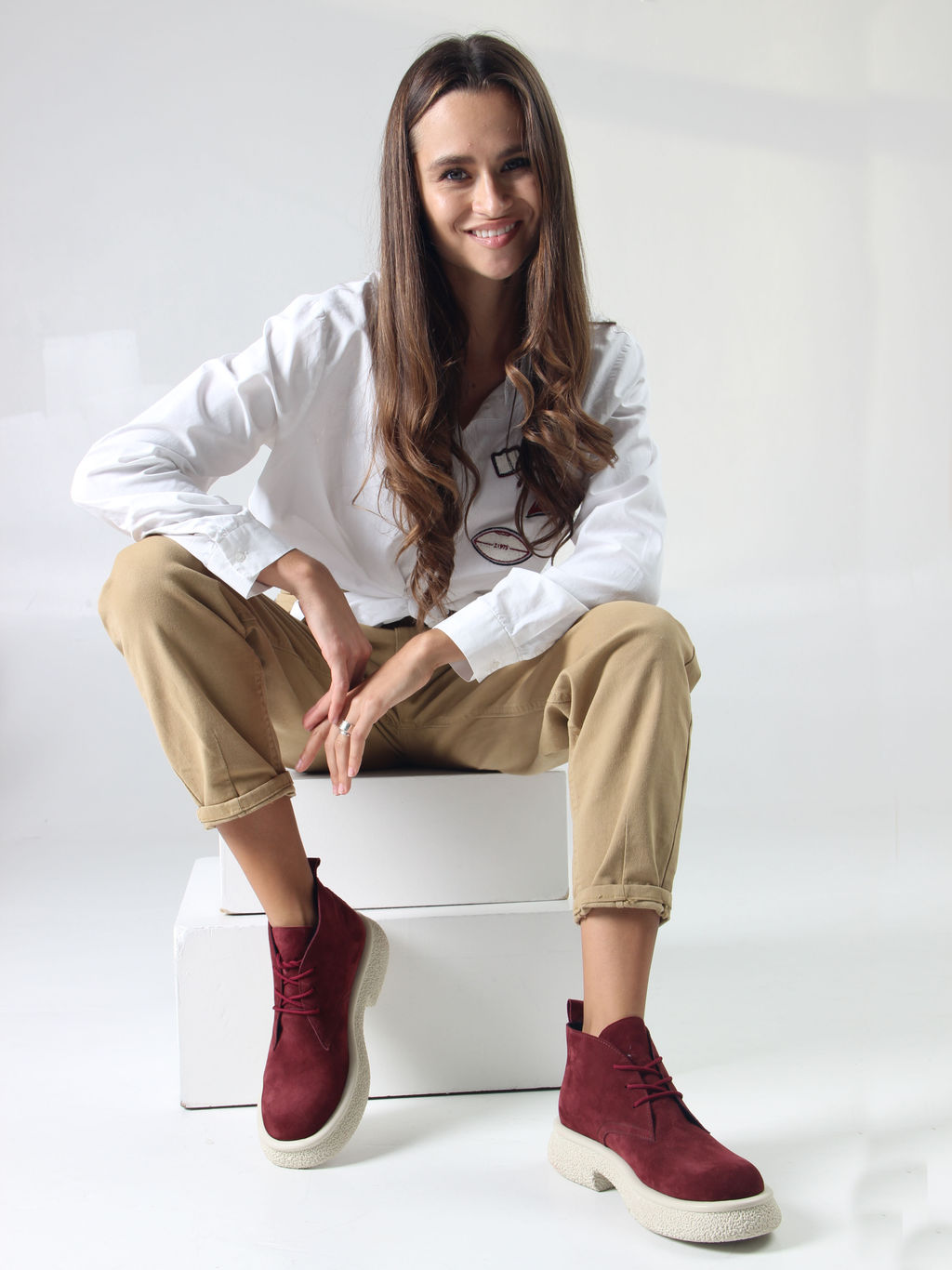 Ботинки 308.агатаw. бордо замша/Байка