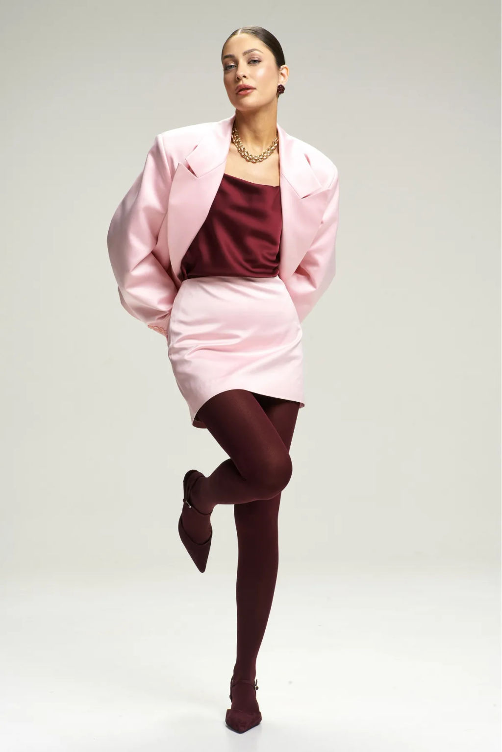 Юбка-мини атласная Pink