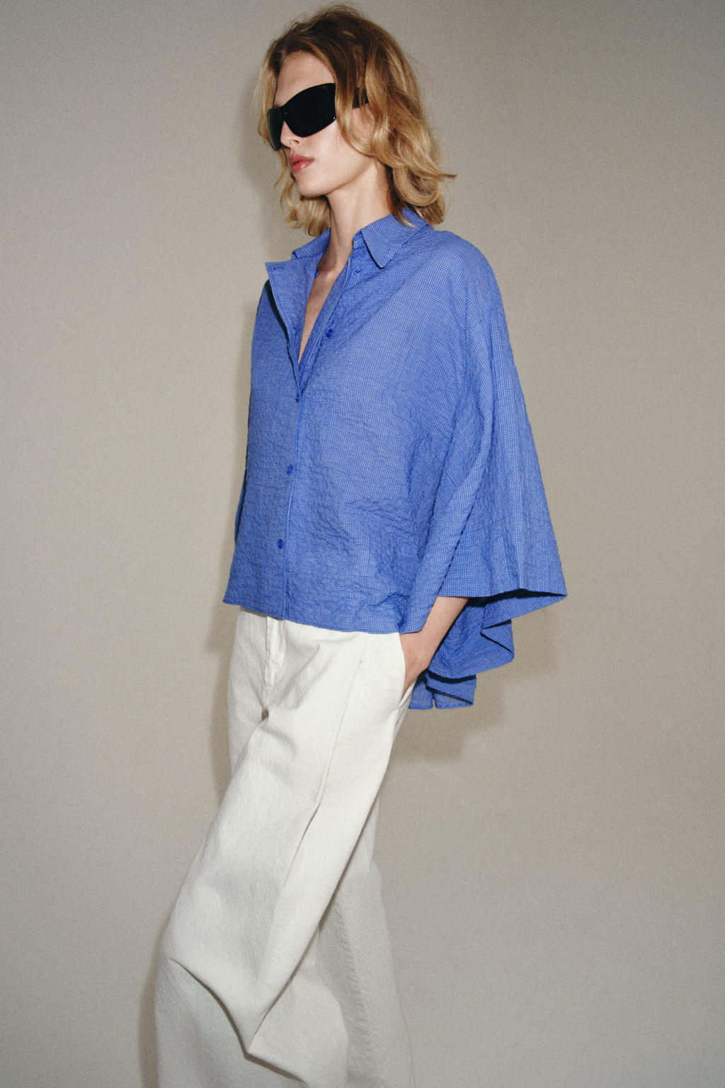 CAMISA CUADROS ZW COLLECTION / Azul - Zara фото 3