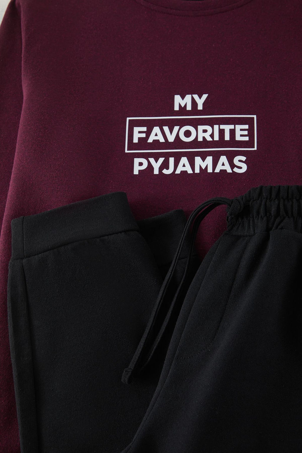 TRENDYOL MAN Bordo Regular Fit Bask?l? Pijama Tak?m? TMNAW22PT0759 - Trendyolmilla фото 3